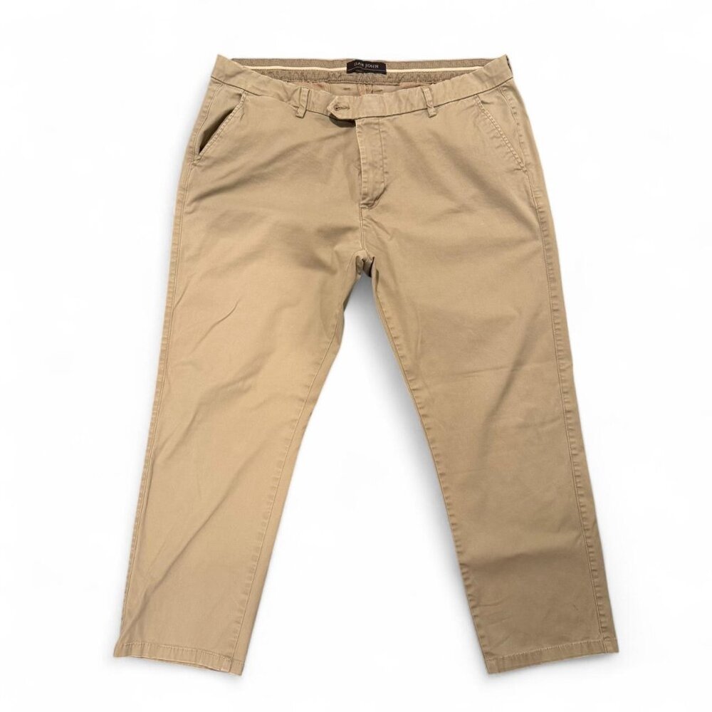 Tan chino trousers with a relaxed fit